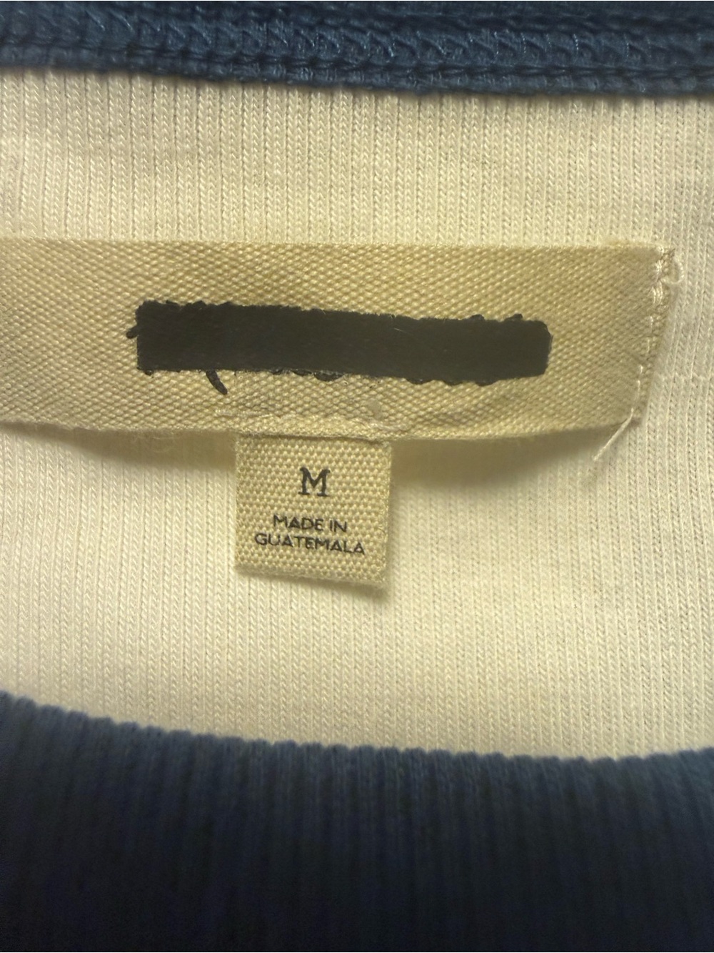 NWOT Madewell Cream Ribbed Tank with Blue Contrast Trim - Picture 3 of 6